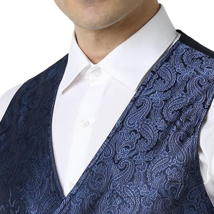 Men Navy Solid Slim Fit Wedding Three Piece Suit
