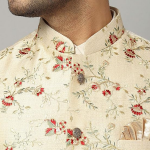 Men's Silk Blend Kurta Pyjama with Stylish Embroidered Ethnic Jacket