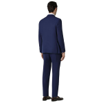 Men Navy Solid Slim Fit Wedding Three Piece Suit